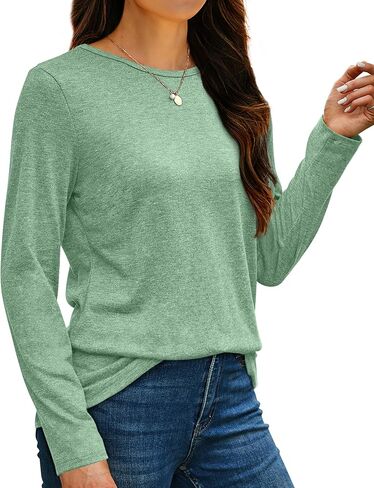 OFEEFAN Womens 3 Packs Long Sleeve Crew Neck Shirts Fall Tops Clothes Outfits 2024 Basic Tee in Kuwait