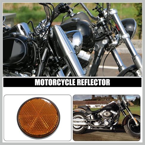 4 Pcs M6x1.0 Orange Red Plastic Universal Round Screw Mount Reflective Warning Reflector with Nut for Motorcycle Bike Replacement Car Parts in Saudi Arabia