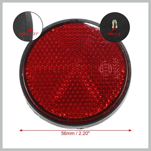 4 Pcs M6x1.0 Orange Red Plastic Universal Round Screw Mount Reflective Warning Reflector with Nut for Motorcycle Bike Replacement Car Parts in Saudi Arabia