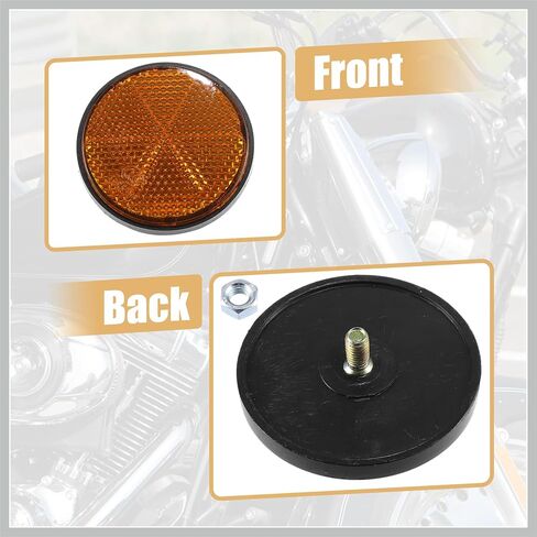 4 Pcs M6x1.0 Orange Red Plastic Universal Round Screw Mount Reflective Warning Reflector with Nut for Motorcycle Bike Replacement Car Parts in Saudi Arabia