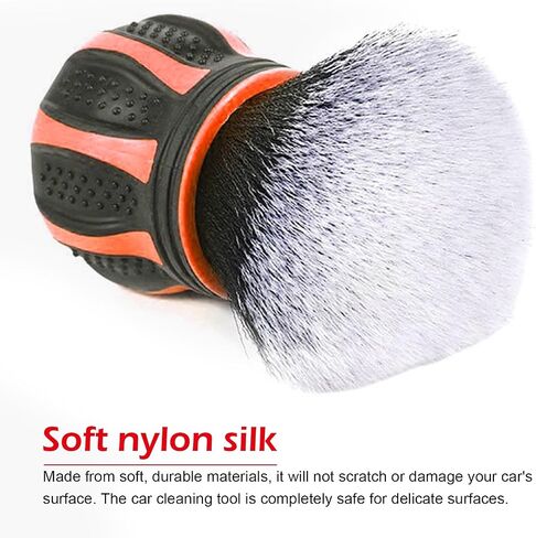 Car Detailing Brush, Ultra Soft Tire Shine Brush with Storage Rack, Interior Cleaning Tool, Universal Beauty Tools for Most Cars (Red) in Saudi Arabia
