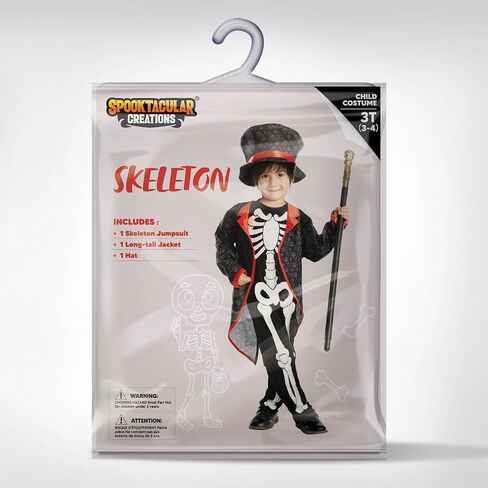 إبداعات Spooktacular تتوهج في زي الهيكل العظمي الداكن للأطفال الصغار، زي هيكل عظمي للأطفال في عيد الهالوين للأطفال in Saudi Arabia