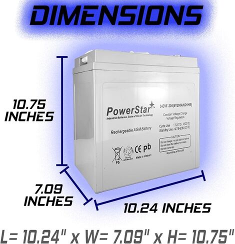 PowerStar Replacement T-105 GC2 6V 200Ah Deep Cycle Flooded Lead Acid Battery x2 in Saudi Arabia