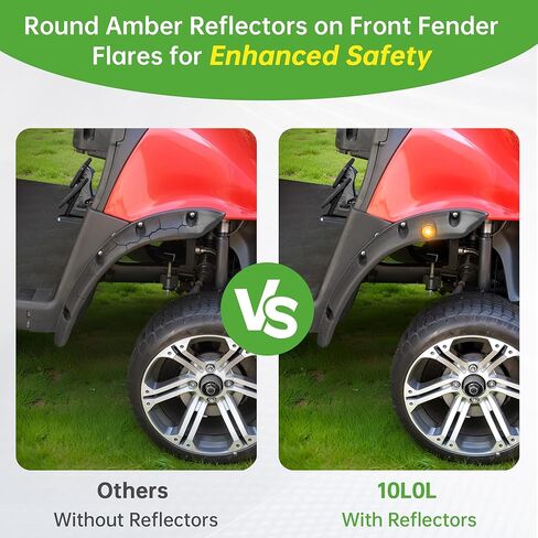 Golf Cart Standard Fender Flares Front and Rear for EZGO TXT 1998-2013 Gas/Electric Golf Carts with Metal Hardware (Set of 4)-NOT For Modified Vehicles in Kuwait