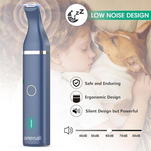 Oneisall Paw Trimmer للكلاب الصغيرة الهادئة، مجموعة العناية بالكلاب الصغيرة 4 في 1، طقم العناية بالكلاب بسرعتين للكلاب الصغيرة، ماكينة قص الكلاب الصغيرة اللاسلكية، مطحنة أظافر هادئة للكلاب الصغيرة (أبيض) in Kuwait