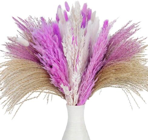 Pampas Grass Dried Flowers for Vase, Burnt Orange Pampas Grass Boho Home Decor, Wedding Decorations (Mixed Burnt Orange) in Kuwait