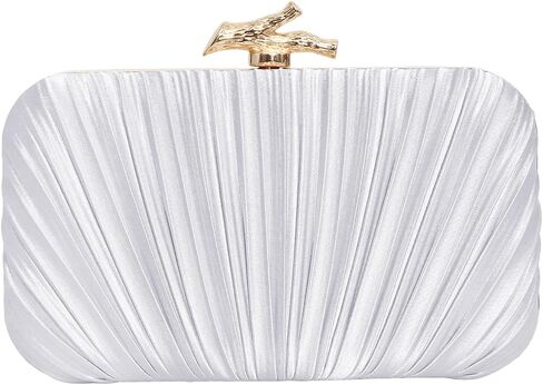 Women's Clutch Purse Evening Bag Crossbody Shoulder Pleated Clutch Bag for Wedding, Party, Prom in Saudi Arabia