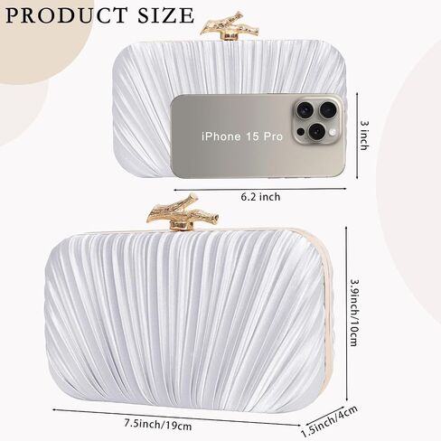 Women's Clutch Purse Evening Bag Crossbody Shoulder Pleated Clutch Bag for Wedding, Party, Prom in Saudi Arabia