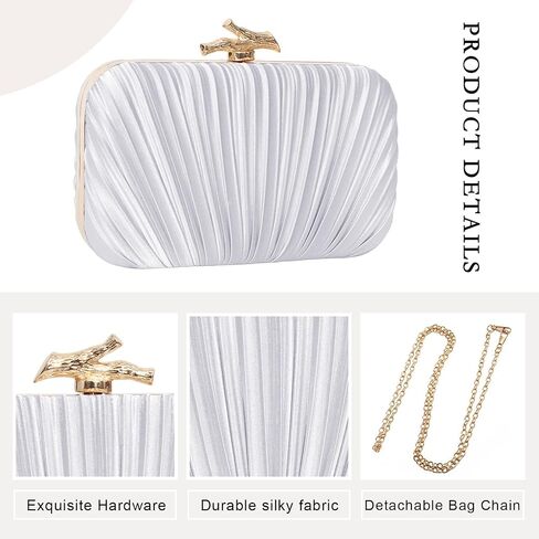 Women's Clutch Purse Evening Bag Crossbody Shoulder Pleated Clutch Bag for Wedding, Party, Prom in Saudi Arabia