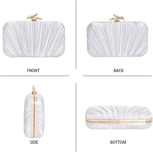 Women's Clutch Purse Evening Bag Crossbody Shoulder Pleated Clutch Bag for Wedding, Party, Prom in Saudi Arabia