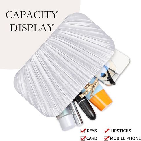 Women's Clutch Purse Evening Bag Crossbody Shoulder Pleated Clutch Bag for Wedding, Party, Prom in Saudi Arabia