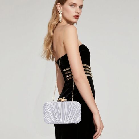 Women's Clutch Purse Evening Bag Crossbody Shoulder Pleated Clutch Bag for Wedding, Party, Prom in Saudi Arabia