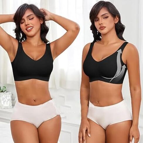 Women's Bra Seamless Wireless Strap Support Daily Bra Comfortable T-Shirt Without Steel Ring in Saudi Arabia