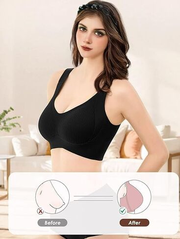 Women's Bra Seamless Wireless Strap Support Daily Bra Comfortable T-Shirt Without Steel Ring in Saudi Arabia