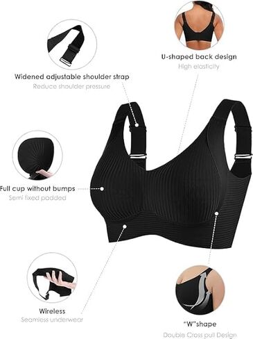 Women's Bra Seamless Wireless Strap Support Daily Bra Comfortable T-Shirt Without Steel Ring in Saudi Arabia