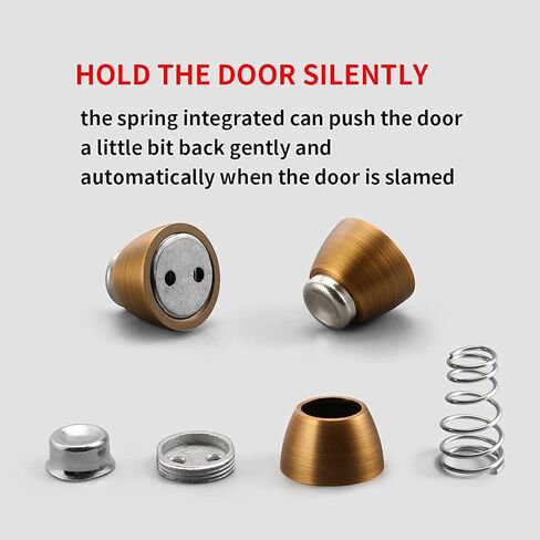 سدادة باب مكونة من قطعتين من سدادات الباب المغناطيسية، مصنوعة من سبائك الزنك المصقولة من النيكل وحامل باب مثبت على الحائط على الأرض، حاجز باب معدني ناعم الالتقاط in Kuwait