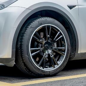 4pcs Wheel Covers for Tesla Model Y, 19 Inch Rim Protector Hubcaps, ABS Hubcap Accessories Compatible with Tesla Y 2024 2023 2022 2021, Matte Black in Kuwait