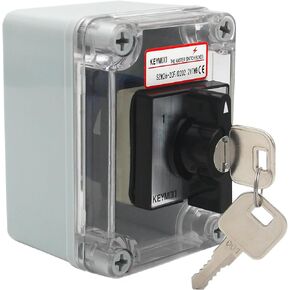20A Rotary Changeover Switch with Exterior Box,3 Position 2 Phase 8 Terminals,ON-Off-ON Universal Selector Switch 20/D202.2D (1 Pack) in Saudi Arabia