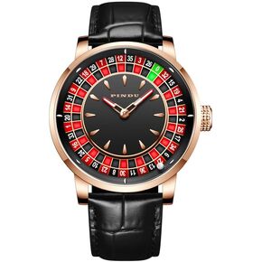 Men's Automatic Mechanical Watch with 1.8 Inches Roulette Wheel – NH35A Movement, Shake & Rotate Function, 50M Waterproof – Unique American Style Casino Watch for Game Night & Collectors in Saudi Arabia