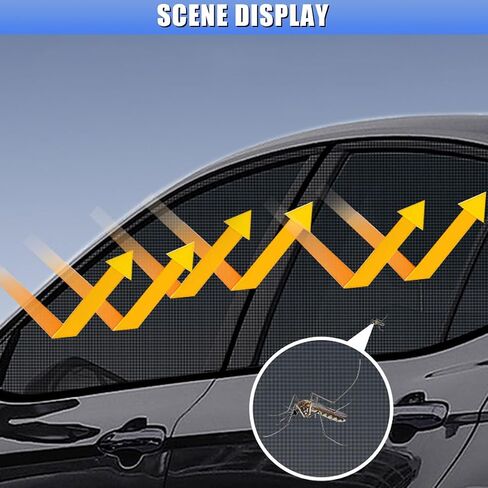 Car Front & Rear Window Sun Shades, Stretchy Breathable Mesh Side Windshield Sun Shades, UV Protection & Heat Block Window Screen Cover, Auto Camping Accessories for SUV, Truck (4PCS) in Saudi Arabia