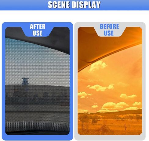 Car Front & Rear Window Sun Shades, Stretchy Breathable Mesh Side Windshield Sun Shades, UV Protection & Heat Block Window Screen Cover, Auto Camping Accessories for SUV, Truck (4PCS) in Saudi Arabia