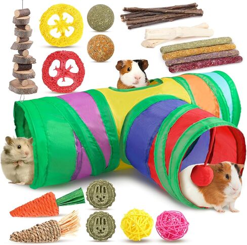 Sofier 18pcs Timothy Hay Treats Rabbit Toys Natural Treats for Guinea Pig Bunny Hamster Chinchilla Rat Handmade Rabbit Chews for Teeth in Kuwait