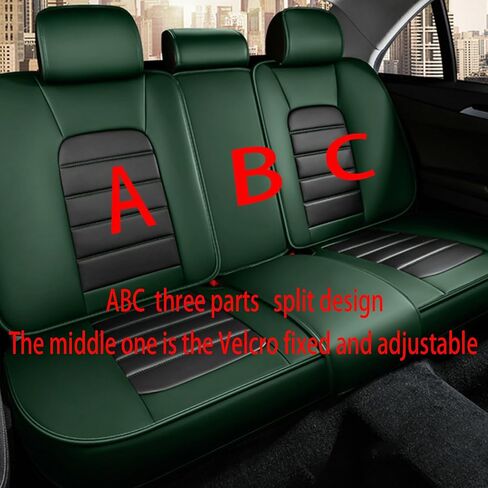 أغطية مقاعد شاحنة بيك اب جلدية لسيارة Nissan Frontier 2005-2023، أغطية مقاعد السيارة الفاخرة مجموعة كاملة، واقيات مقاعد مقاومة للماء، أغطية مقاعد السيارات، مقاعد داخلية ناعمة للسيارات (أخضر وأسود) in Kuwait