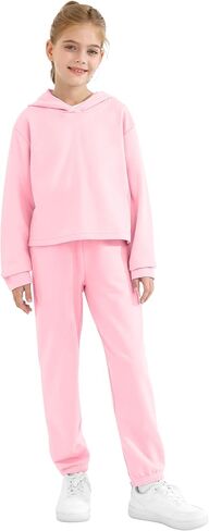 الفتيات 2 قطعة الزي القطني بلوزات Sweatpants مجموعة الشباب الفتيات البلوز ملابس علوية غير رسمية مقنعين السراويل رياضية in Kuwait