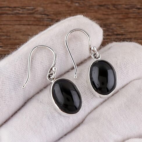 Solid 925 Sterling Silver Earrings, Natural Garnet Gemstones Earrings for Women, Dangle, January Birthstones, Bohemian Handmade Elegant Statement Jewelry, Wedding, Christmas Gifts in Saudi Arabia
