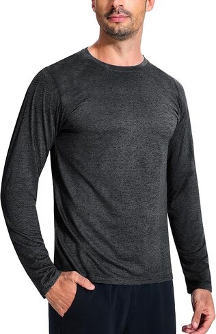 5 قطع من القمصان الرجالية ذات المقاس الجاف سريعة الجفاف وأكمام طويلة، تي شيرتات ماصة للرطوبة لصيد الأسماك والتمارين الرياضية وصالة الألعاب الرياضية in Kuwait