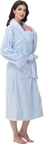 أرواب فاخرة للنساء - رداء حمام نسائي طويل من الصوف فائق النعومة ومريح in Kuwait