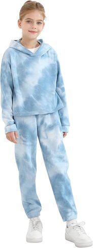 الفتيات 2 قطعة الزي القطني بلوزات Sweatpants مجموعة الشباب الفتيات البلوز ملابس علوية غير رسمية مقنعين السراويل رياضية in Kuwait
