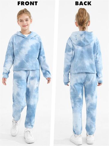 الفتيات 2 قطعة الزي القطني بلوزات Sweatpants مجموعة الشباب الفتيات البلوز ملابس علوية غير رسمية مقنعين السراويل رياضية in Kuwait