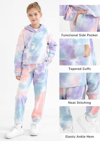 الفتيات 2 قطعة الزي القطني بلوزات Sweatpants مجموعة الشباب الفتيات البلوز ملابس علوية غير رسمية مقنعين السراويل رياضية in Kuwait