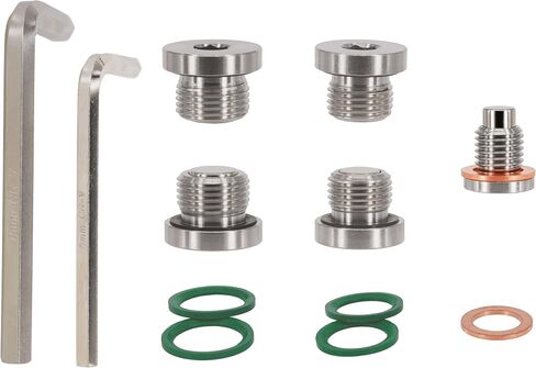 5 PCS Magnetic Stainless Steel Engine Front Differential Rear Transmission Oil Drain Fill Plug Kit, fits Polaris General Rzr Ranger Sportsman Replace 7052306 2203738 2203739 3234756 3234755 in Saudi Arabia