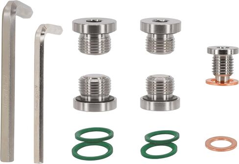 5 PCS Magnetic Stainless Steel Engine Front Differential Rear Transmission Oil Drain Fill Plug Kit, fits Polaris General Rzr Ranger Sportsman Replace 7052306 2203738 2203739 3234756 3234755 in Saudi Arabia