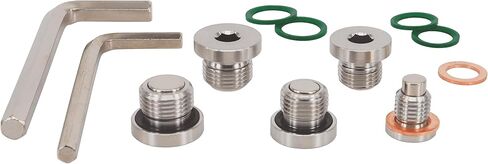 5 PCS Magnetic Stainless Steel Engine Front Differential Rear Transmission Oil Drain Fill Plug Kit, fits Polaris General Rzr Ranger Sportsman Replace 7052306 2203738 2203739 3234756 3234755 in Kuwait