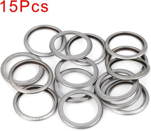 X AUTOHAUX 15pcs M20 Silver Tone Oil Drain Plug Gasket Replacement for Subaru 11126AA000 in Saudi Arabia