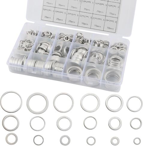 مجموعة حشية قابس تصريف زيت السيارة 580 قطعة، تشكيلة غسالة سحق الزيت مع 18 أبعاد تتضمن M6/M8/M10/M12/M14/M16/M18/M20/M22/M24 للختم، مجموعة حشية إكسسوارات السيارة العملية in Kuwait