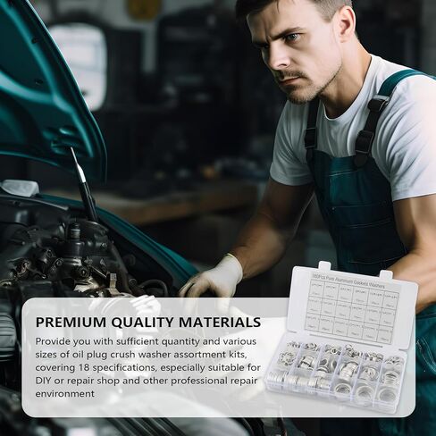 مجموعة حشية قابس تصريف زيت السيارة 580 قطعة، تشكيلة غسالة سحق الزيت مع 18 أبعاد تتضمن M6/M8/M10/M12/M14/M16/M18/M20/M22/M24 للختم، مجموعة حشية إكسسوارات السيارة العملية in Kuwait