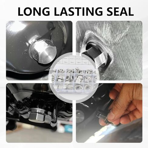 مجموعة حشية قابس تصريف زيت السيارة 580 قطعة، تشكيلة غسالة سحق الزيت مع 18 أبعاد تتضمن M6/M8/M10/M12/M14/M16/M18/M20/M22/M24 للختم، مجموعة حشية إكسسوارات السيارة العملية in Kuwait