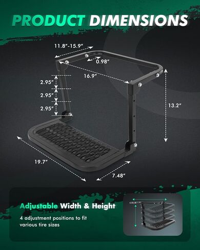 SCITOO Portable Wheel Step Tire Steps for Pickup Truck, SUV Fits Tire from 9" to 13" in Saudi Arabia