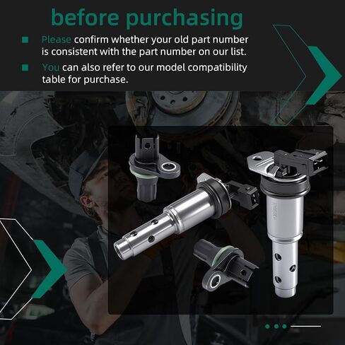 Engine Variable Valve Timing VVT Control Solenoid & Camshaft Position Sensor Set Fit for BMW 1/3/5/7/X/Z Series 3.0 L 2006-2013 Replace 1367585425 13627525014 in Saudi Arabia