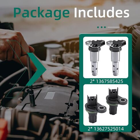 Engine Variable Valve Timing VVT Control Solenoid & Camshaft Position Sensor Set Fit for BMW 1/3/5/7/X/Z Series 3.0 L 2006-2013 Replace 1367585425 13627525014 in Saudi Arabia