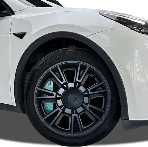 4 قطع من أغطية العجلات لطراز Tesla Y، أغطية محور حماية مقاس 19 بوصة، ملحقات غطاء محور ABS متوافقة مع Tesla Y 2024 2023 2022 2021، أسود مطفي in Kuwait