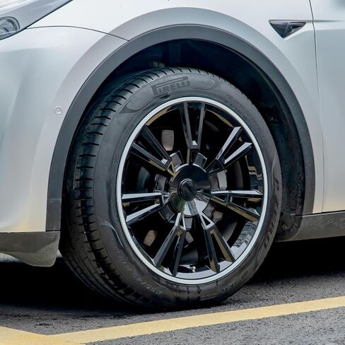 4 قطع من أغطية العجلات لطراز Tesla Y، أغطية محور حماية مقاس 19 بوصة، ملحقات غطاء محور ABS متوافقة مع Tesla Y 2024 2023 2022 2021، أسود مطفي in Kuwait