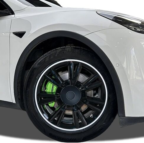 4 قطع من أغطية العجلات لطراز Tesla Y، أغطية محور حماية مقاس 19 بوصة، ملحقات غطاء محور ABS متوافقة مع Tesla Y 2024 2023 2022 2021، أسود مطفي in Kuwait