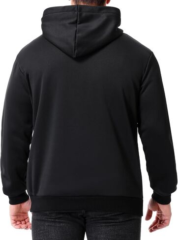Men's Fashion Hoodie Fleece Warm Sweatshirt | Fleece-Lined Thickened Pullover with Button Hood Versatile in Saudi Arabia