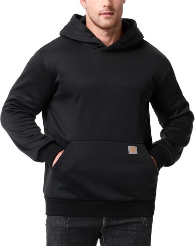 Men's Fashion Hoodie Fleece Warm Sweatshirt | Fleece-Lined Thickened Pullover with Button Hood Versatile in Saudi Arabia