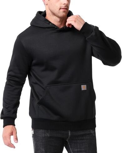 Men's Fashion Hoodie Fleece Warm Sweatshirt | Fleece-Lined Thickened Pullover with Button Hood Versatile in Saudi Arabia